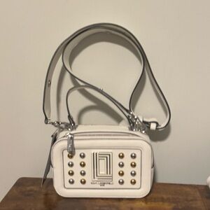 🖤🖤 Karl Lagerfeld White Crossbody Bag with Gold Accents